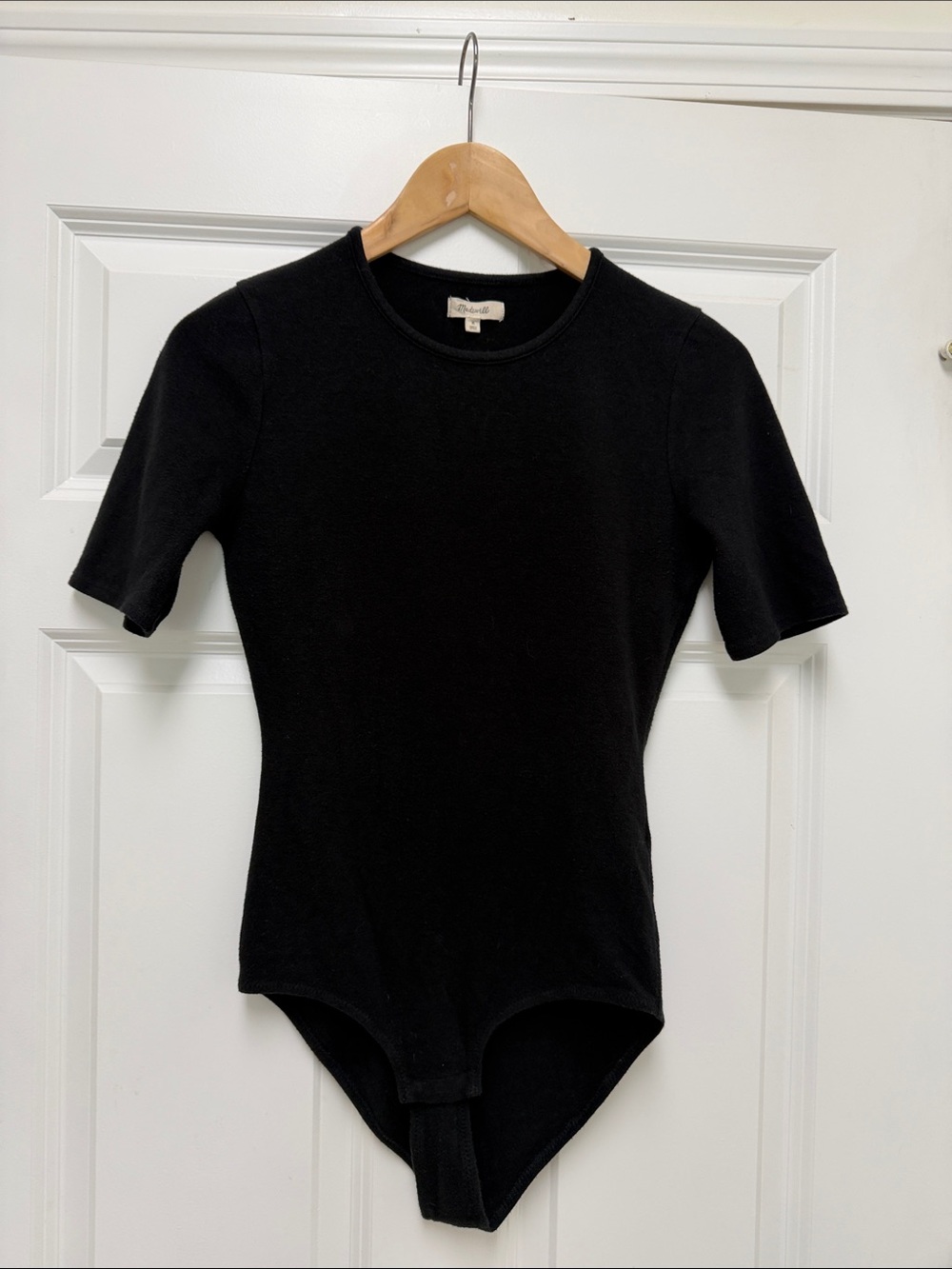 Madewell Black Short Sleeve Bodysuit Size Medium